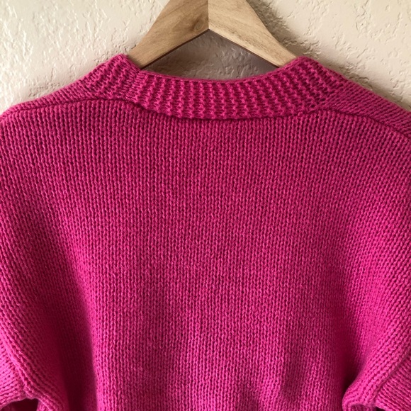 Hot Pink Lolita Cardigan Sweater Handmade One Size - Picture 7 of 8